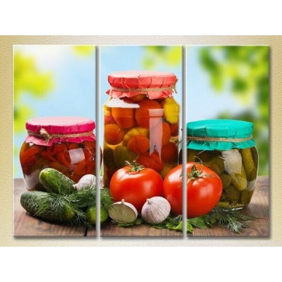 Картина Magic Color Triptych Fresh vegetables and preparations (2698701)