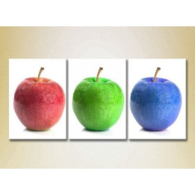 Картина Magic Color Triptych Three colored apples (2698724)