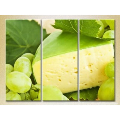 Картина Magic Color Triptych Cheese and White Grapes (2698714)