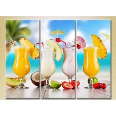 Картина Magic Color Triptych Four Fruit Cocktails on the Beach (2698740)