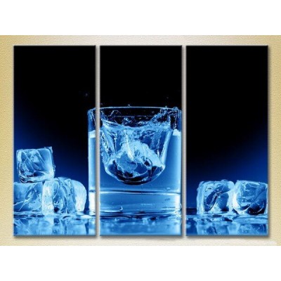 Картина Magic Color Triptych Ice cubes in a glass (2698665)