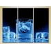 Картина Magic Color Triptych Ice cubes in a glass (2698665)