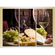 Картина Magic Color Triptych Still Life. Wine. Cheese platter (2698683)