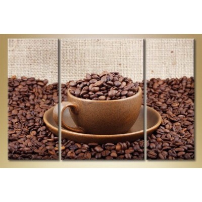 Картина Magic Color Triptych Cup and coffee beans (1547282)