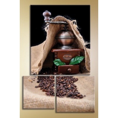 Pictură Magic Color Triptych Coffee and Coffee Grinder (1547247)