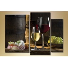 Pictură Magic Color Triptych Still Life Wine 2 (1547258)