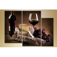 Pictură Magic Color Triptych Still Life Wine (1547262)