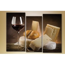 Картина Magic Color Triptych Still Life Wine and Cheese (1547263)