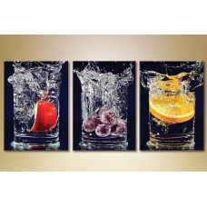 Картина Magic Color Triptych Fruits and berries in glasses (1547275)