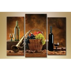 Картина Magic Color Triptych Still Life Wine and Grapes (1547290)