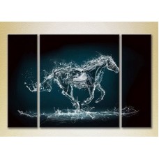 Pictură Magic Color Triptych Horse abstraction (2698976)