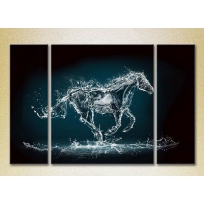 Pictură Magic Color Triptych Horse abstraction (2698976)