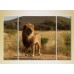 Pictură Magic Color Triptych Lion on the Hill (2698981)