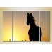 Картина Magic Color Triptych Horse silhouette at sunset (2699003)