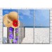 Pictură Magic Color Hat with flower on the beach fence (3469201)