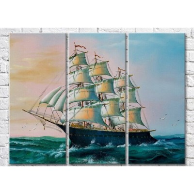 Pictură Magic Color Hand-drawn ship with White sails (3469186)