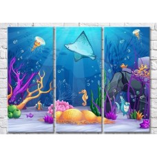 Картина Magic Color Hand-drawn stingray and marine life at sea (3469187)