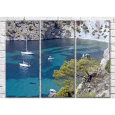 Картина Magic Color Sailboats in a rocky bay (3469181)