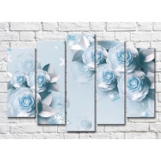 Картина Magic Color White-blue roses on a blue background (3551907)