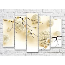 Картина Magic Color Sakura branches and balls on a beige background (3551908)