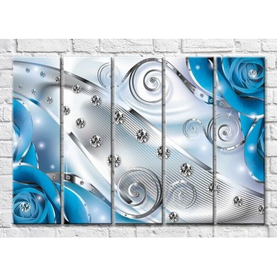 Картина Magic Color Blue abstraction with roses and diamonds (3551887)