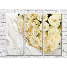 Картина Rainbow Two glasses and a bouquet of white roses (500258)