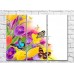 Картина Rainbow Bright multicolored bouquet of spring flowers and butterflies (500844)