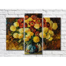 Pictură Rainbow Yellow and red chrysanthemums in a vase (35110180)