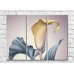 Pictură Rainbow Yellow calla flower and leaves on a gray background (500300)