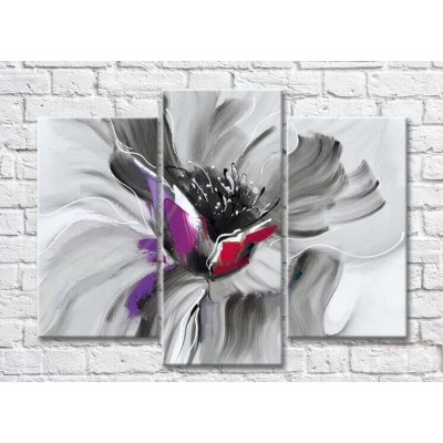 Картина Rainbow Black and White poppy, acrylic (3448928)