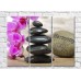 Pictură Rainbow Arrangement of stones and purple orchids (500328)