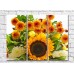 Pictură Rainbow Composition of orange, yellow and white flowers (500329)