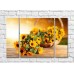 Картина Rainbow Basket with decorative sunflowers on a wooden table top (500331)