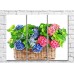 Картина Rainbow Blue and Pink hydrangea flowers in a basket (500830)