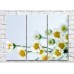 Pictură Rainbow Flowers and buds of daisies on a light background (500820)