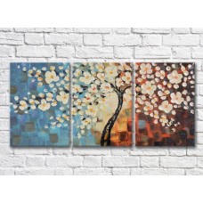 Pictură Rainbow Blooming tree on an abstract background (3572591)