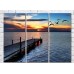 Pictură Rainbow Sea pier and birds at sunset (3469156)