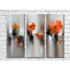 Картина Rainbow Orange flowers on an abstract background (3572515)