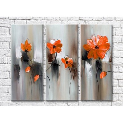 Картина Rainbow Orange flowers on an abstract background (3572515)