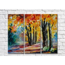 Картина Rainbow Autumn trees with colorful foliage (35110185)