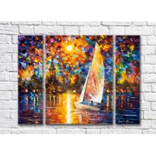 Картина Rainbow Sailboat in the moonlit night (35110194)