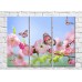 Картина Rainbow Motley butterflies and sakura branch on a blue sky background (500514)