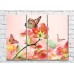 Картина Rainbow Variegated butterflies on coral orchid flowers (500515)