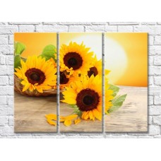 Картина Rainbow Sunflowers on a wooden table top (500525)