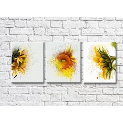 Картина Rainbow Sunflowers on a light background (3572587)