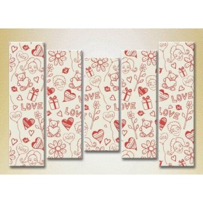 Картина Rainbow Polyptych Love 13 (2231626)