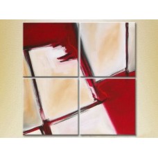 Pictură Rainbow Polyptych Abstraction white red (2230234)