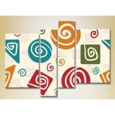 Картина Rainbow Polyptych Abstraction Geometric Shapes 05 (2230556)