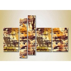 Картина Rainbow Polyptych Abstraction yellow brown 10 (2231638)