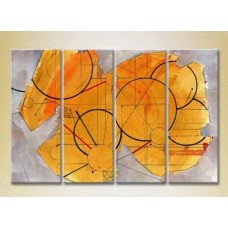 Картина Rainbow Polyptych Abstraction yellow violet 04 (2230255)